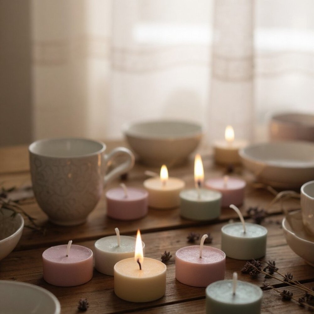 Natural by Aroma Light Lush Wildflower Set of 16 Tealight Candles